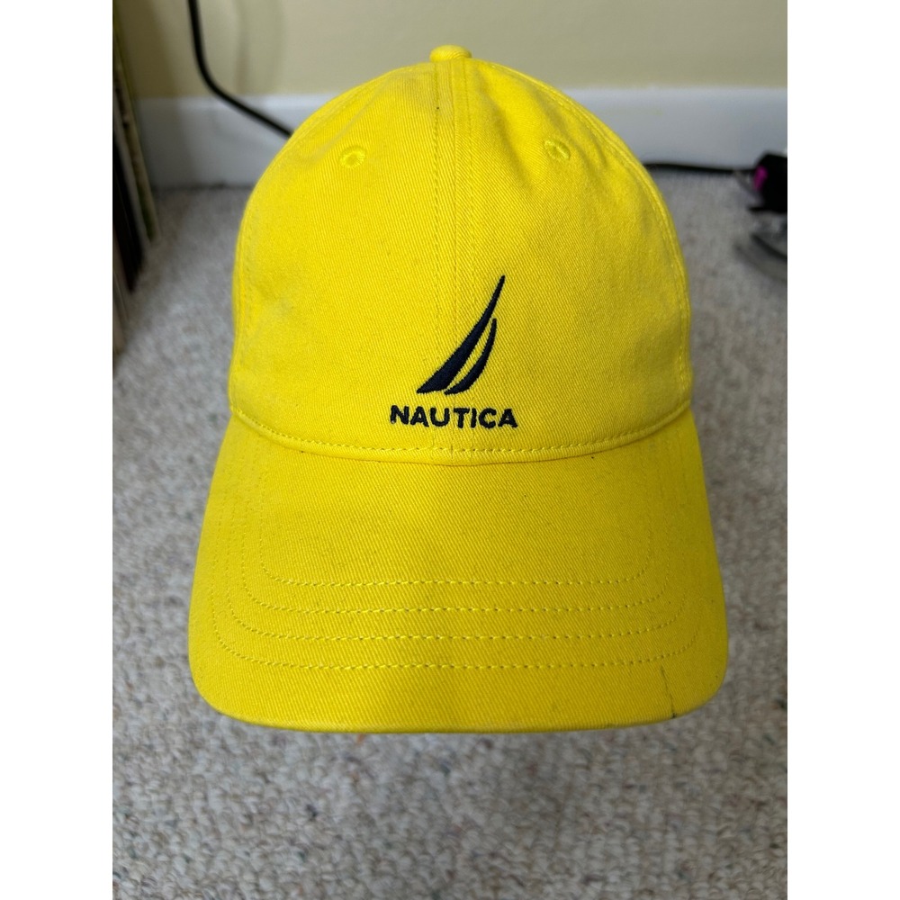 Nautica Mens Yellow Cotton J-Class Logo Baseball Cap Dad Hat NS 83 OSZ
